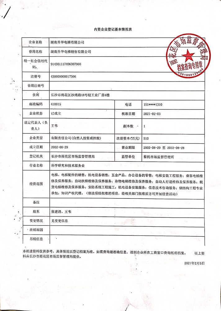 長沙企業登記情況表1